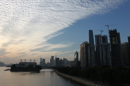 太阳下山前的珠江新城
