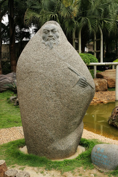 广西柳州石刻雕像 曹操