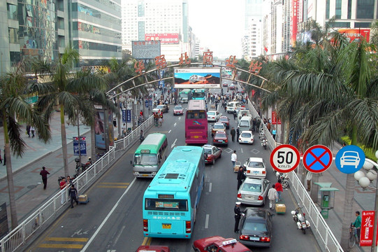 深圳市华强北路 拥挤的车流