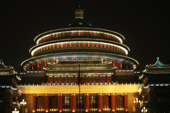 重庆市人民大礼堂高清夜景图片