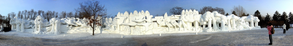 哈尔滨雪雕180度全景