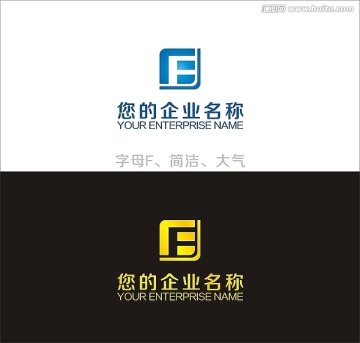 标志设计 简洁LOGO 字母F