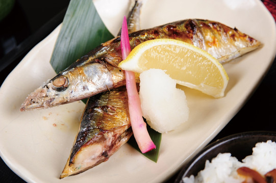 日本料理-烤秋刀鱼