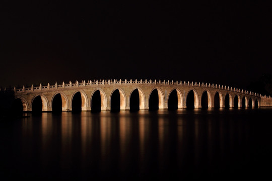 夜幕下的十七孔桥