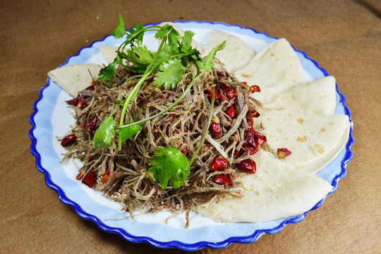 手撕驴肉夹饼