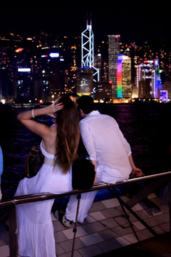 香港 香港夜景 香港维多利亚港 外国情侣