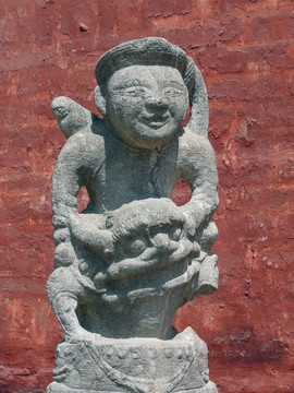 韩城文庙的文物拴马桩