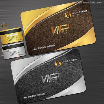 黄金至尊VIP会员卡贵宾卡设计金银双卡