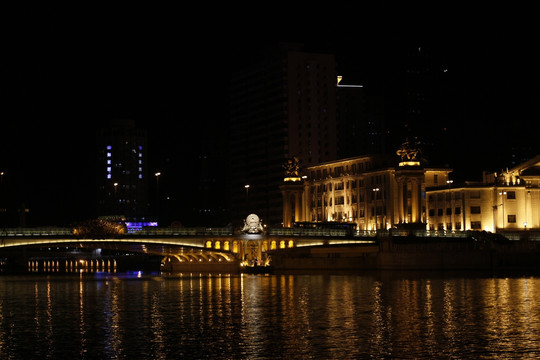 夜景 滨海风光 桥