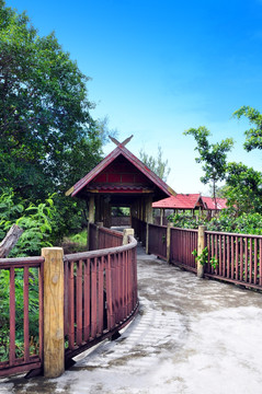 泰国北榄鳄鱼湖动物园 回廊