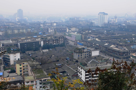 都江堰城区鸟瞰