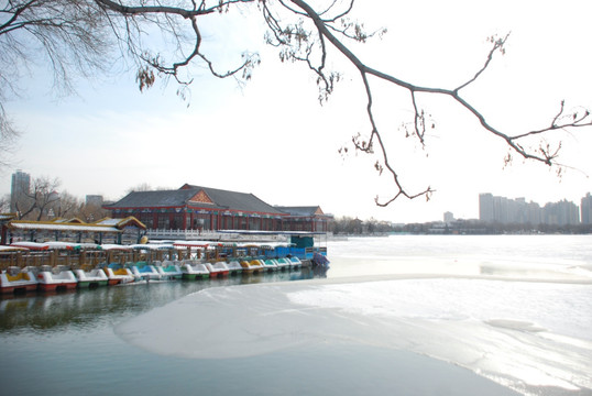水上雪景