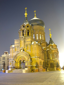 夜幕下的圣索菲亚大教堂