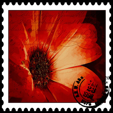邮票 红菊