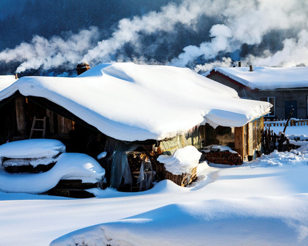 雪乡晨炊
