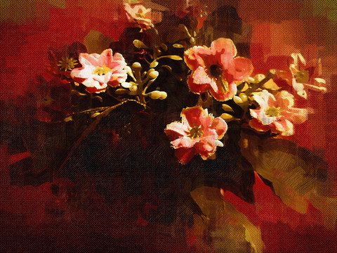 花卉 油画