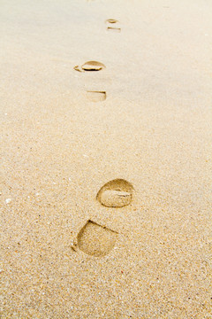 沙滩 脚印