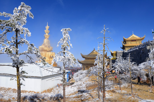 峨眉山金顶冬雪