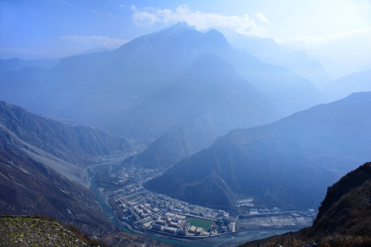 汶川雁门岷江峡谷山水风光