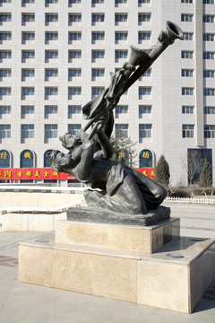 广场雕塑 陕北唢呐
