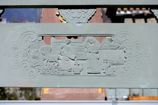 藏族风情浮雕栏杆