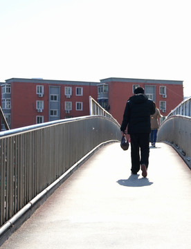 背影  天桥道路  过街天桥