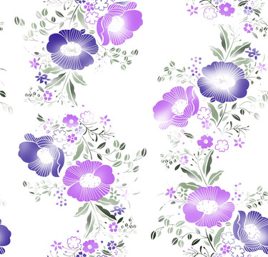 花卉数码印花图案 未分层