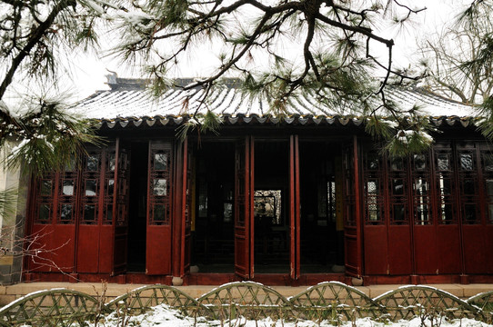 苏州网师园雪景