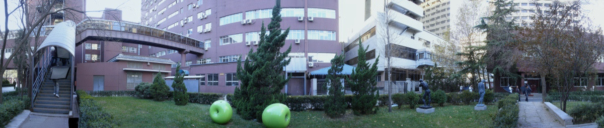 北京艺术学院苹果雕塑180度全景