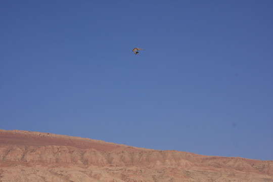 新疆风光 火焰山 滑翔机