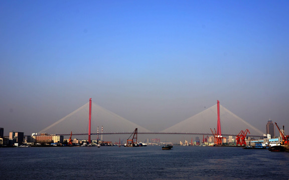 世界第一斜拉桥上海杨浦大桥
