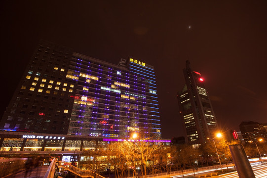 北京CBD世贸大厦夜景