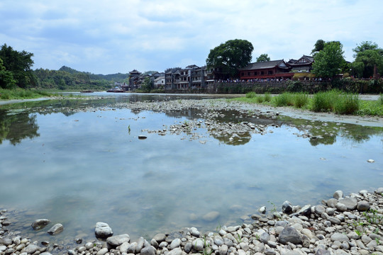 古镇黄龙溪河滩