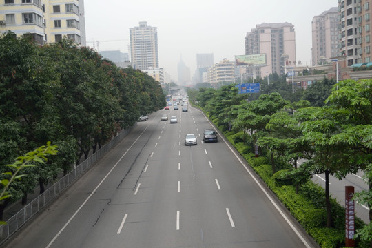 路 汽车 车流 高速路 高楼
