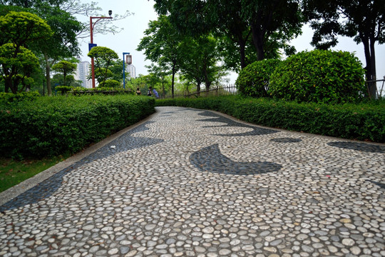 公园 石路 休闲生活
