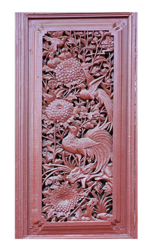 中国传统木雕门局部
