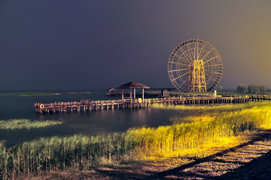 太湖湿地公园夜景