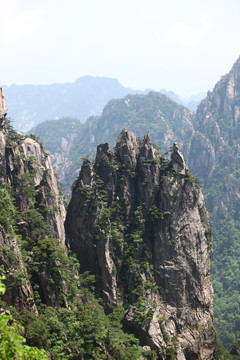 黄山 山 悬崖 峭壁