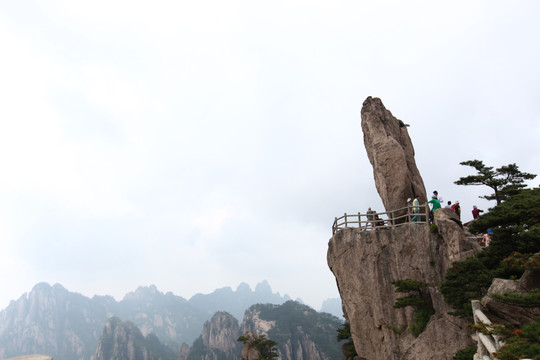 黄山 飞来石 悬崖 峭壁 石头