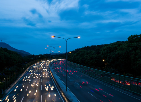 车流 交通干线 夜景
