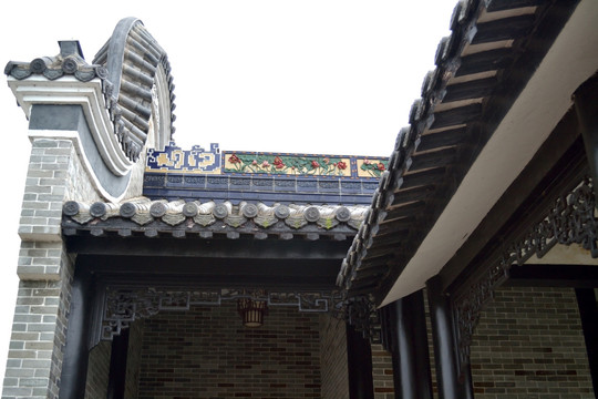 古亭 亭子 古建筑  走廊