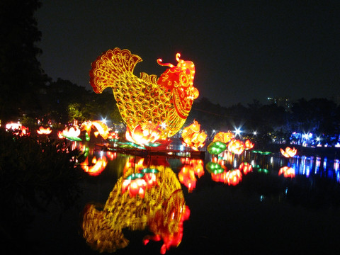 广州荔枝湾夜景年年有余