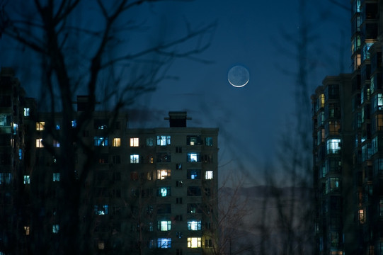 小区夜景