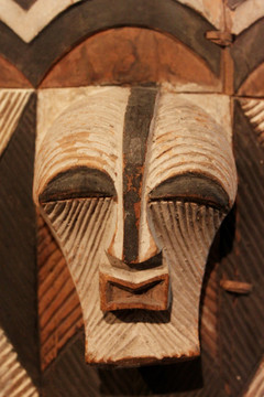 非洲木雕 面具盾牌