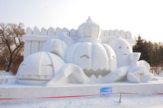 雪雕 南瓜的聚会