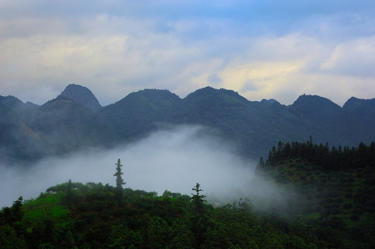 山峰云雾