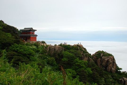 泰山 云海 泰山云海 庙宇