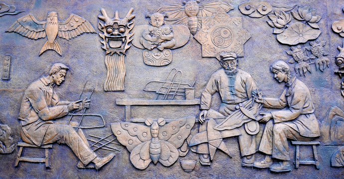 潍坊世纪风筝都纪念广场壁雕