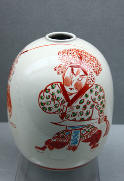 磁州窑红绿彩瓷罐