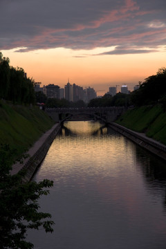 西安护城河夜色